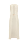 SWAYING/KNIT Silk Cashmere Back Slit Long Vest SW24SS1T17 White